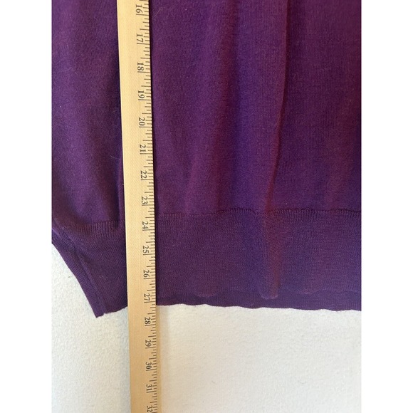 Tricots St Raphael sweater pure new wool v neck pullover large men purple - Picture 5 of 6